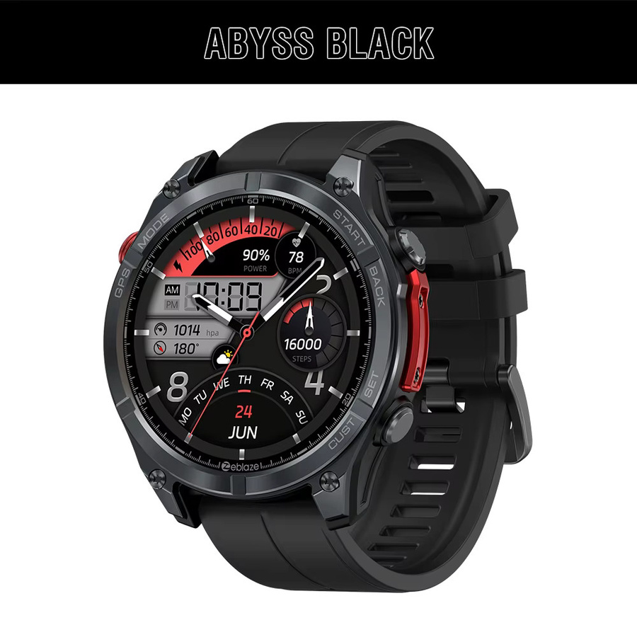 Zeblaze Stratos 4 GPS Smartwatch mit 1,43 Zoll AMOLED Display, Bluetooth Calling, Kompass, Höhenmesser und 5ATM Wasserdichtigkeit in Schwarz - Bild 4