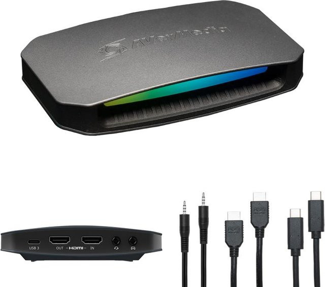 AVerMedia Capture Card 61GC553G20BV in Schwarz mit 4K UHD Unterstützung für Spielekonsole und PC über USB-C und HDMI - Bild 1