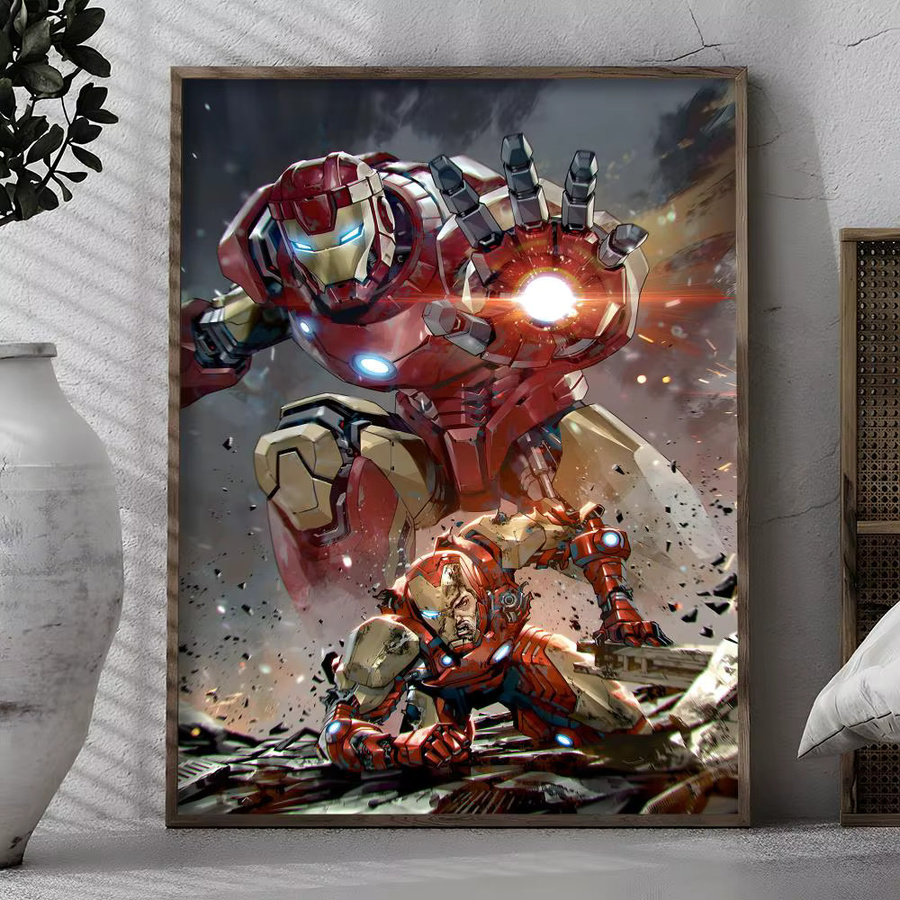MINISO Iron Man Filmplakat selbstklebender Wandaufkleber in Schwarz und Multicolour, rechteckig - Bild 4