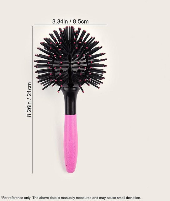 3D Runde Haarbürste, Styling-Kugelbürste für lockiges Haar, black - Bild 1