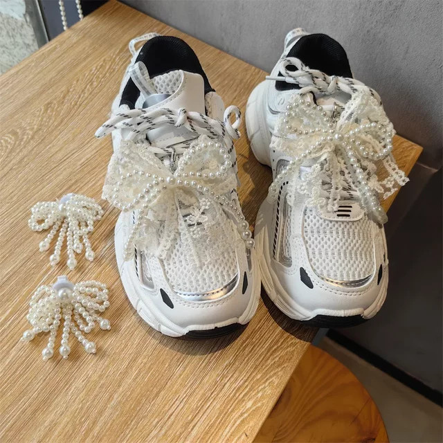 SMATLELF Charms für Sneakers, Spitze, Perlenschleife, Schnürsenkel - Bild 1