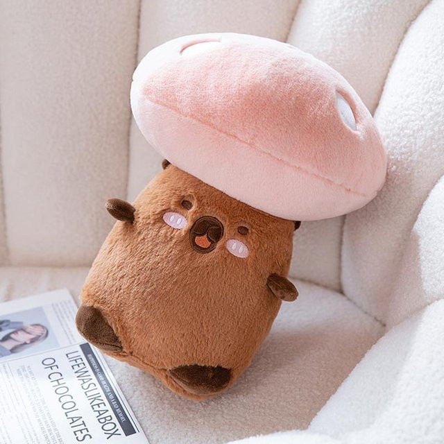 Yiran Health & Beauty Pilz Plüschkissen Capybara Ente, Plüschtiere, 30-40cm - Bild 1