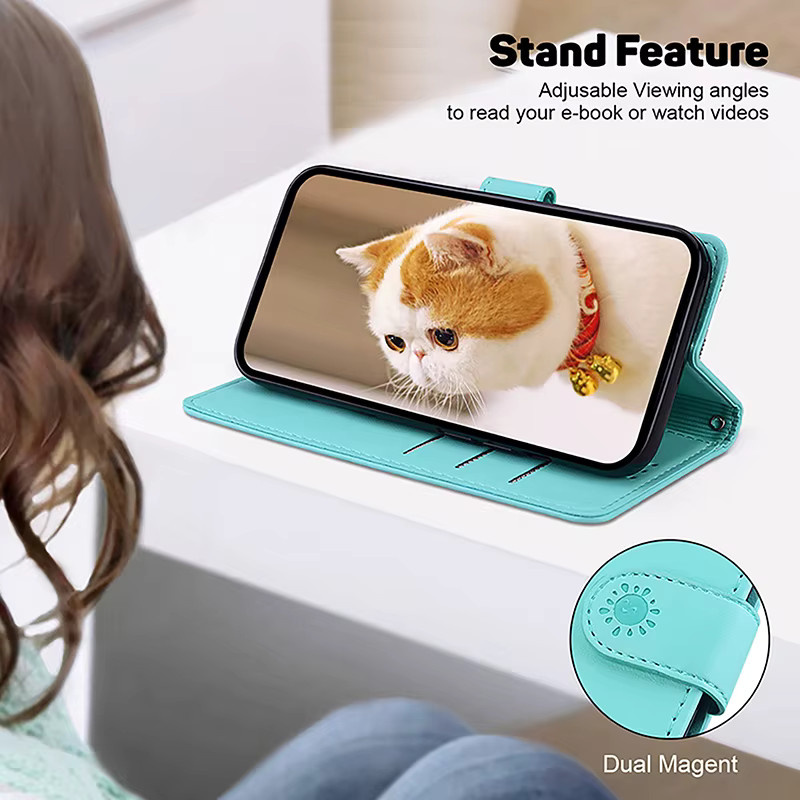 Xiaomi Leder Schutzhülle Stand Flip Wallet Case für Redmi 15 15C 13R 13C 13 10 4G 5G 14C 12C 11A 10C 10A 9C 9A 8A 7A 6 6A in Blau - Bild 2
