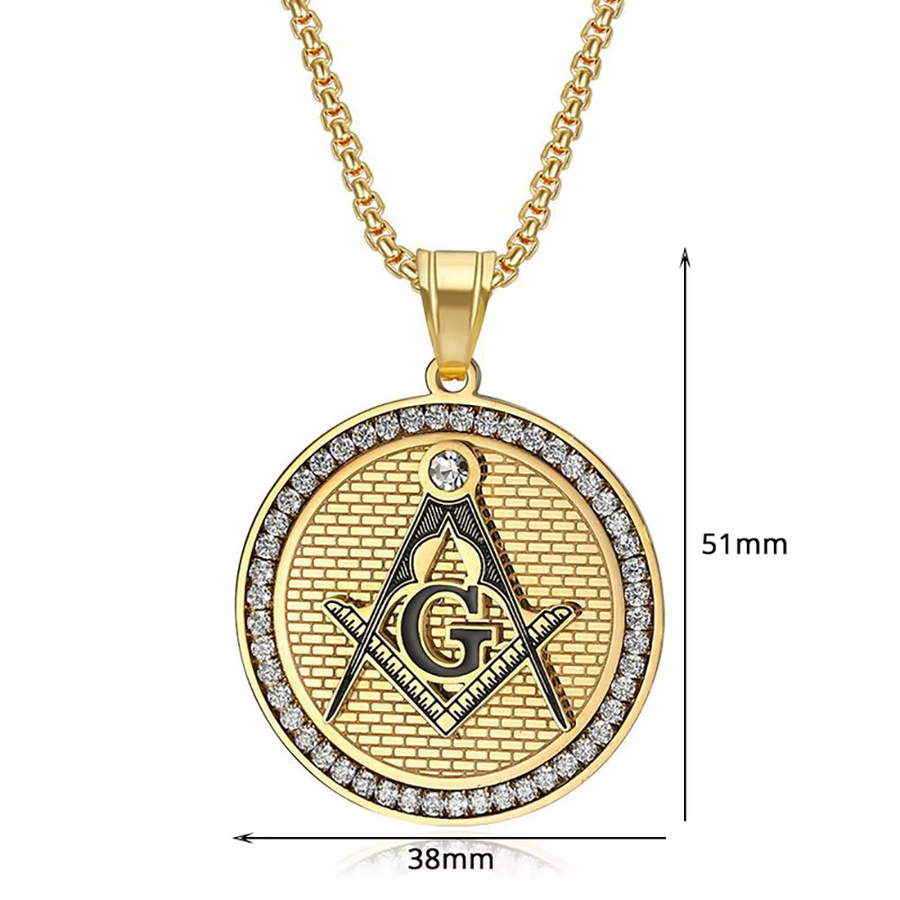 MAGIC ZONE Halskette, Edelstahl, Gold, Zirkonia, Herren, Vintage - Bild 3