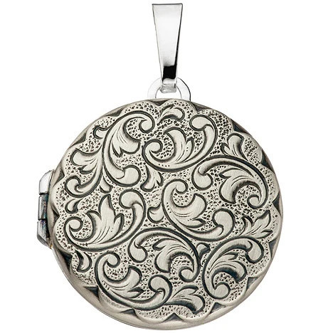 Colfem Medaillon Anhänger, 925 Silber, rund, matt, Unisex - Bild 1