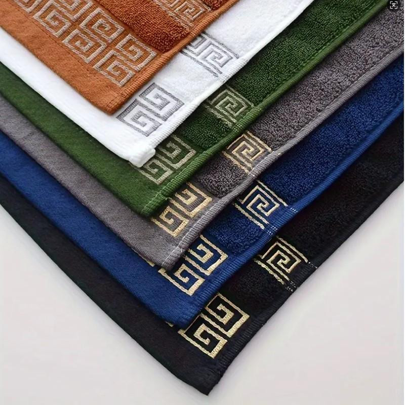 3-teiliges Set schwarze Baumwoll-Badetücher mit Jacquard-Design, bestehend aus 2 Hand- und Gesichtstüchern (Breite: 34 cm, Höhe: 74 cm) und 1 großem Badetuch (Breite: 70 cm, Höhe: 140 cm) - Bild 4