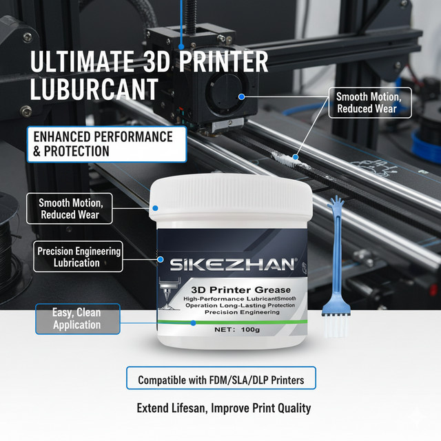 2-in-1 3D-Drucker Schmiermittel und Wärmeleitpaste als Hochleistungs-Silikonpaste für Leitspindeln und Schienen mit Rostschutz für Bambu Lab und Creality - Bild 1