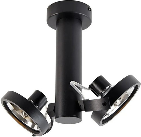 QAZQA Moderner LED Deckenstrahler Schwarz Rund Dimmerbar und Verstellbar mit 2 Leuchten