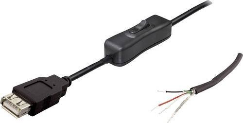 BKL Electronic USB-A 2.0 Kabel mit Schalter, USB-A Buchse, gerade, schwarz - Bild 1