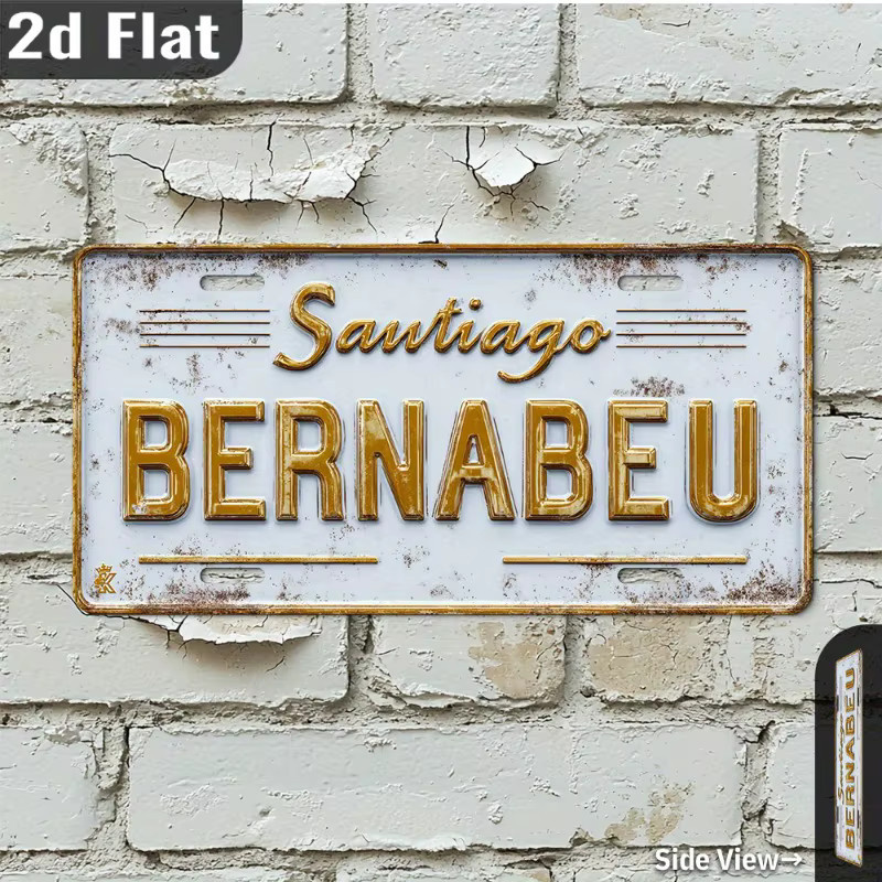 Vintage Metall-Blechschild Santiago Bernabeu von CIFBUY als Aluminium-Plakette für deine Wanddekoration, B/H: 30,07 x 30,07 cm - Bild 3