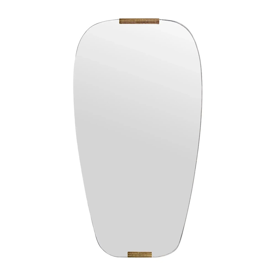 House Doctor Ovaler Spiegel in Gold mit Art-Déco Clips, B: 54,5 cm, H: 100 cm - Bild 1