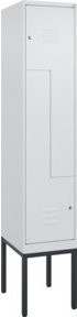 C+P Z-Spind Classic PLUS Spind mit 2 Fächern, Gestell in Grau, mit Zylinderschloss, H x B x T: 212 x 40 x 50 cm - Bild 1