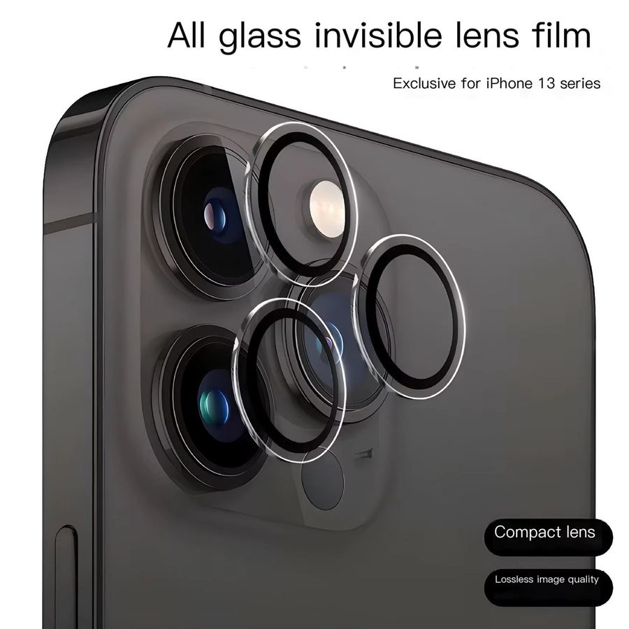 Aruiser Metall Objektivschutz Glas für iPhone 11 12 13 14 15 Pro Max Mini transparent - Bild 5