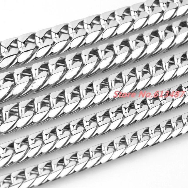 Halskette Kubanische Kette, Edelstahl, Silber, Herren - Bild 1