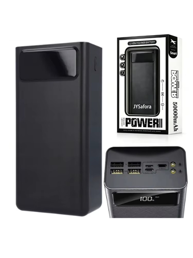 Powerbank mit 50000mAh Kapazität und Schnellladung, 4 USB-Anschlüsse und digitaler Anzeige, Schwarz - Bild 8