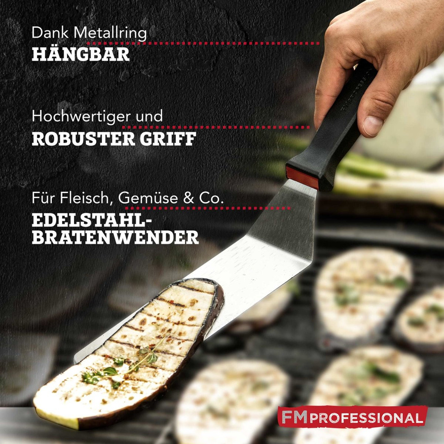 FMprofessional Bratenwender Presist gewinkelt aus Metall in Silber, Länge: 24 cm, Breite: 7 cm - Bild 3