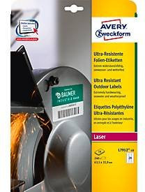 Avery Zweckform Folien-Etiketten L7912-10, Weiß, Polyethylen, B: 33,9 mm, H: 63,5 mm, 240 Stück - Bild 2