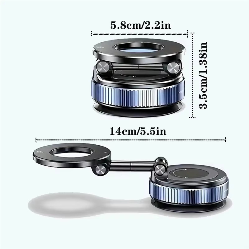 Winkelverstellbare Vakuum-Magnet Autohalterung mit starker magnetischer Saugkraft und faltbarem Design für deine Handy-Navigation in Schwarz oder Weiß - Bild 5