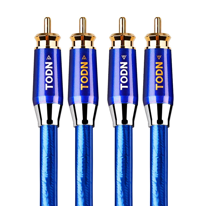 TODN Hifi 1 Paar 7N OCC versilberte 2RCA-zu-2RCA High-End-RCA-Signalkabel in Blau für Verstärker, DAC, TV, Autoradio und Mixer - Bild 6