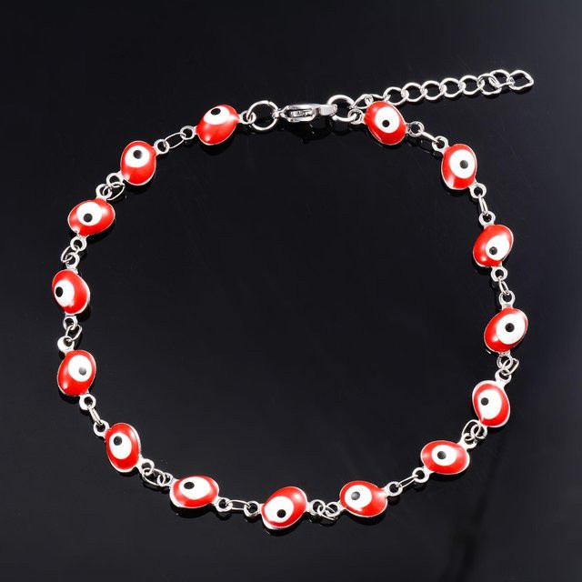 Fußkettchen Edelstahl, rot, Damen, 20 cm - Bild 1