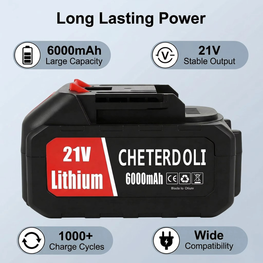 Aleaivy 21V Lithium-Ionen-Akku mit Leistungsanzeige in Schwarz, kompatibel mit Makita 21V - Bild 5
