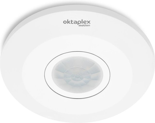 Oktaplex Ina Innen Bewegungsmelder mit 360° PIR-Sensor, Flaches Design, Weiß - Bild 1