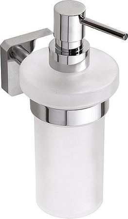 Brillantbad BASI Glasseifenspender aus Glas und Messing in Chrom poliert Silber, B/T/H: 8,2 x 19,2 x 13,0 cm
