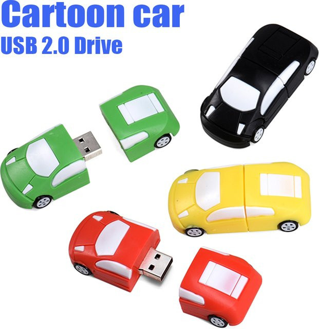 JASTER USB 2.0 Flash-Laufwerk Cartoon-Auto in Bunt und Schwarz, 64 GB Mini-Speicherstick für Kinder - Bild 1