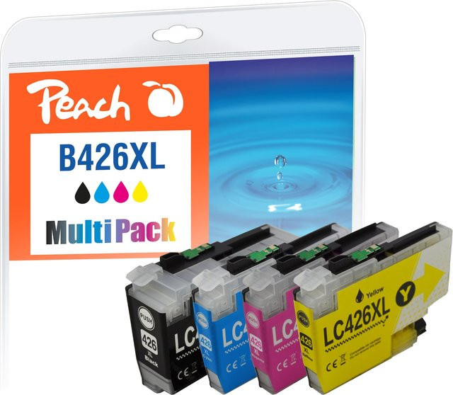 Peach B426 XL Druckerpatronen Set (Schwarz, Cyan, Magenta, Gelb) ersetzt Brother LC-426XL, kompatibel mit Brother MFC-J4335DW und MFC-J4340DW (wiederaufbereitet) - Bild 1