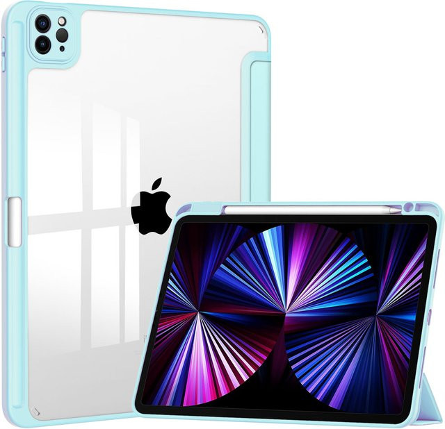 Transparente Schutzhülle für Apple iPad Pro 11 Zoll (1./2./3./4. Generation) mit Stifthalterabdeckung in Blau - Bild 1