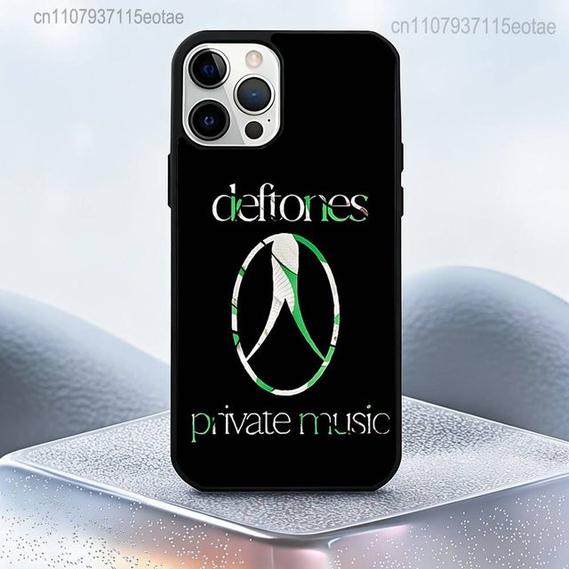 Schutzhülle mit Magnetabdeckung für iPhone 17, 16, 15, 14, 13, 12, 11 und SE in Schwarz mit Deftones Singer Motiv - Bild 1