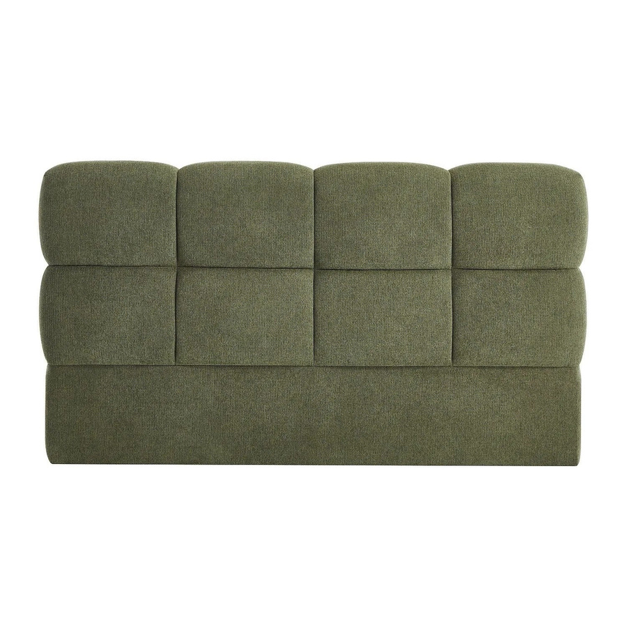 Vente-unique Bettkopfteil Damado Modern in Grün aus strukturiertem Stoff und MDF, Breite: 190 cm - Bild 2