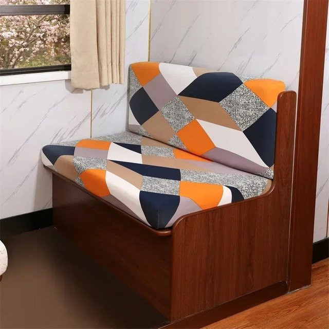 2er-Set elastische RV Dinette Kissenbezüge aus Polyester mit Blumenmuster in Multicolour für Wohnmobile und Sofas - Bild 1