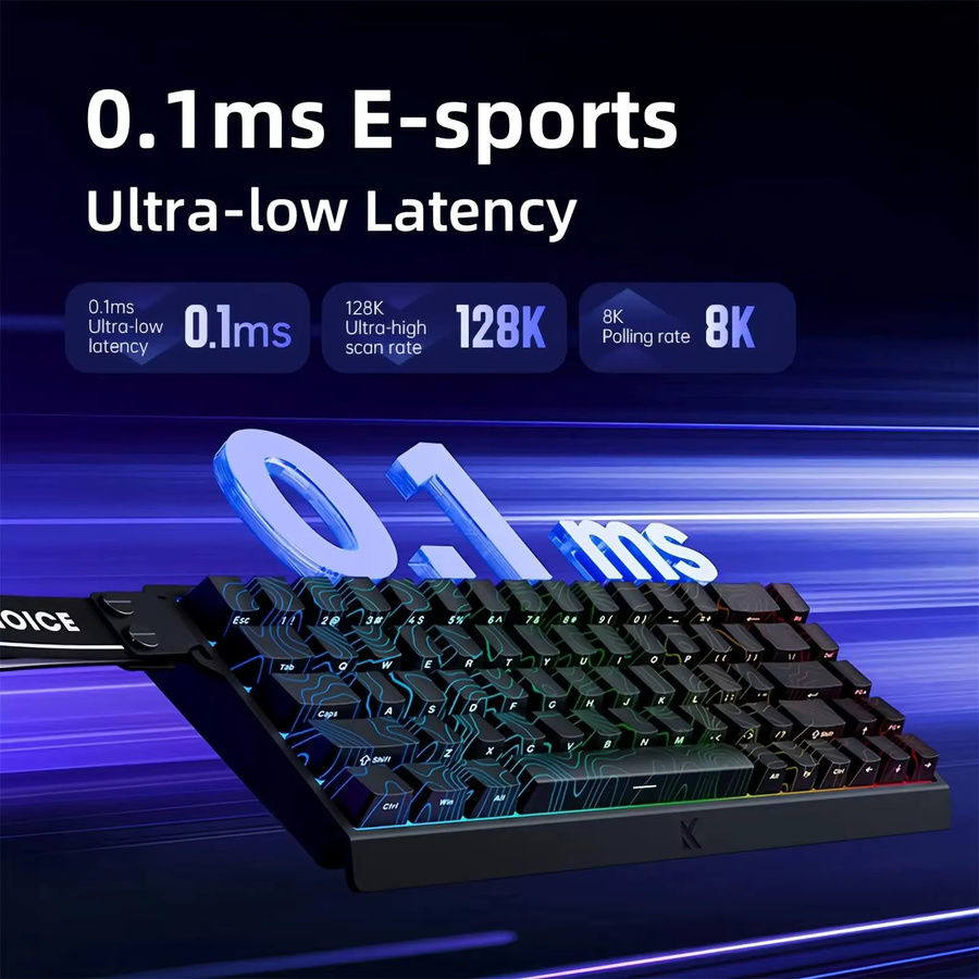 MCHOSE ACE 68 Gaming-Tastatur mit Hall-Effekt Magnetschaltern, RGB-Beleuchtung und programmierbaren Funktionen für Logitech-Kompatibilität - Bild 3