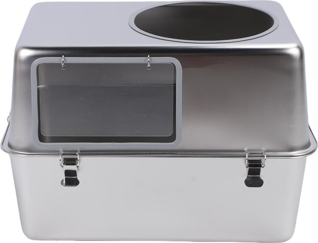 Aimo Geschlossene Metall-Katzentoilette mit Deckel und Schaufel in Silber - Bild 1