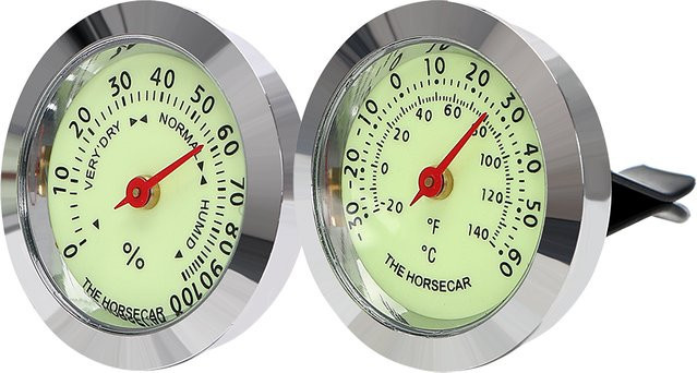 Auto Thermometer und Hygrometer in Silber als Innenraum-Zubehör und Dekoration für dein Fahrzeug - Bild 1
