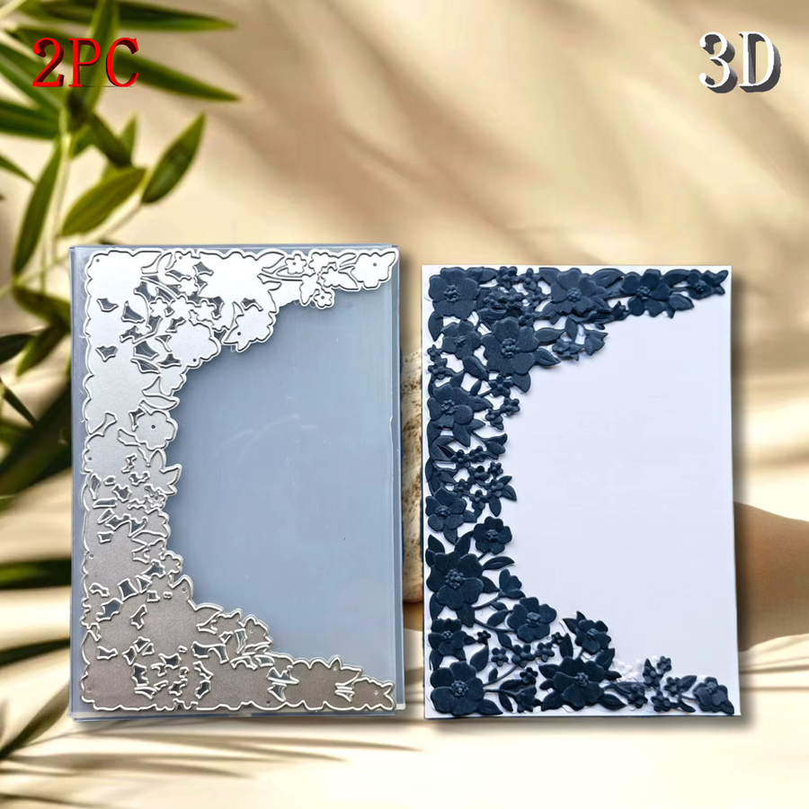 3D-geprägtes Ordner- und Stanzset Artistische Blumenrahmen für Scrapbooking und Kartenherstellung aus Kunststoff - Bild 4