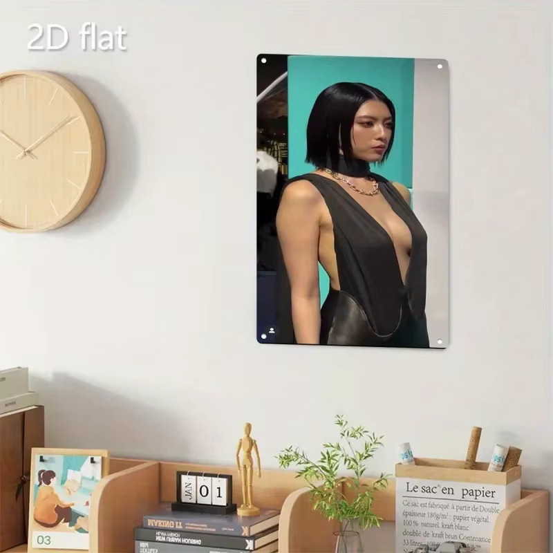 CIFBUY Vintage Metall-Wandkunst Abstraktes Frauengesicht in Schwarz-Weiß, Minimalistisches Porträt aus Metall - Bild 4