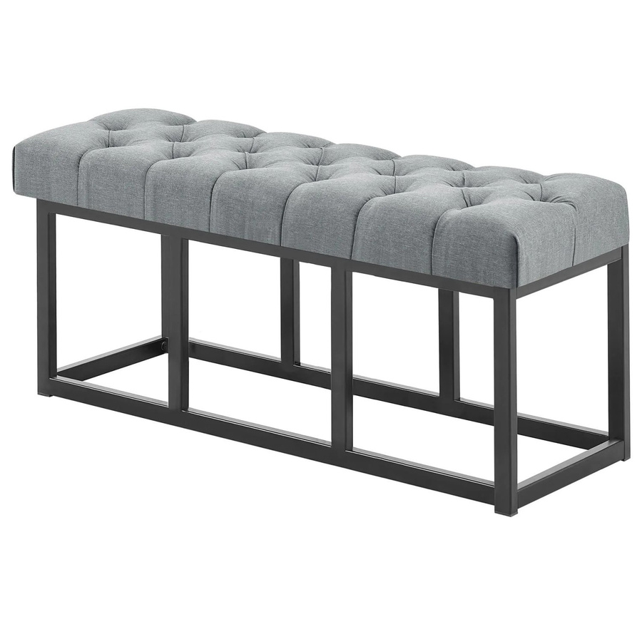 DELUKE Sitzbank MEXICO Polsterbank aus Stoff in Dunkelgrau, B/T/H: 100 x 38 x 46 cm - Bild 2