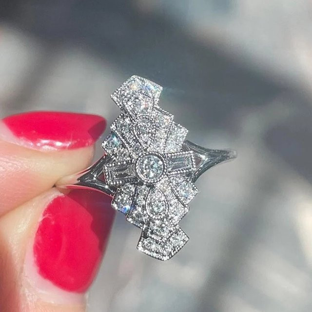 Huitan Ring, Silber, Zirkonia, Damen - Bild 1
