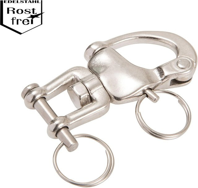 Conacord Schnappschäkel aus rostfreiem V4A-Stahl in Silber, Durchmesser: 6 mm, Höhe: 70 mm - Bild 1