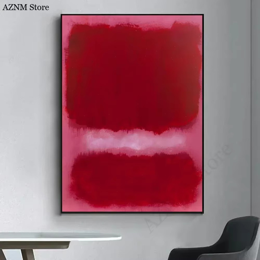 Potdemiel Abstraktes Wandkunst Poster im Mark Rothko Stil, Skandinavische Moderne Selbstklebende Wandaufkleber aus Papier - Bild 5