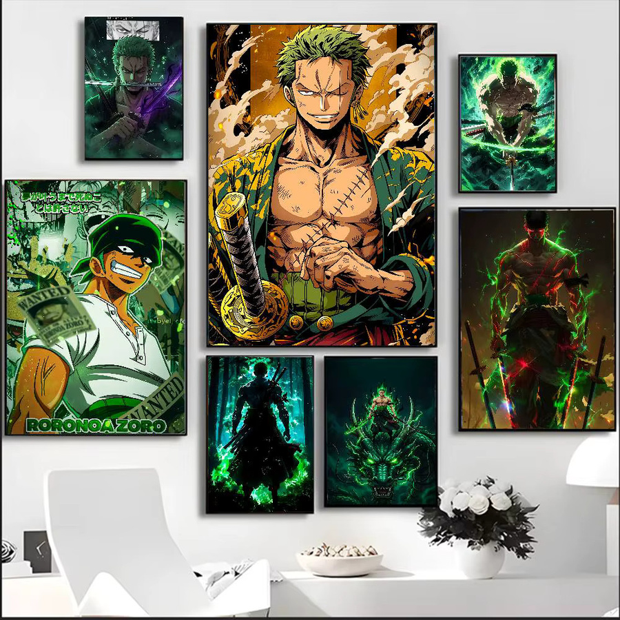 Bandai One Piece Anime-Poster Zoro und Luffy als HD-Leinwand-Wandkunst in Mehrfarbig, Rechteckig - Bild 3