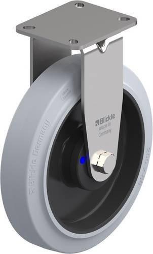 Blickle Bockrolle BX-POEV 200XKA-1-SG in Schwarz-Grau aus Edelstahl mit 200 mm Rad-Durchmesser und 300 kg Tragfähigkeit - Bild 1