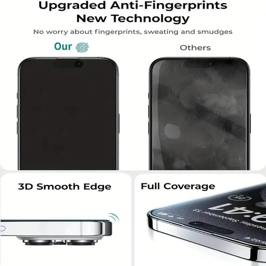 DIXSG 2er-Pack Ultra-Klares Panzerglas für iPhone 15 14 13 12 11 Pro Max Plus XR XS mit Ein-Klick-Anbringung, Transparent - Bild 2