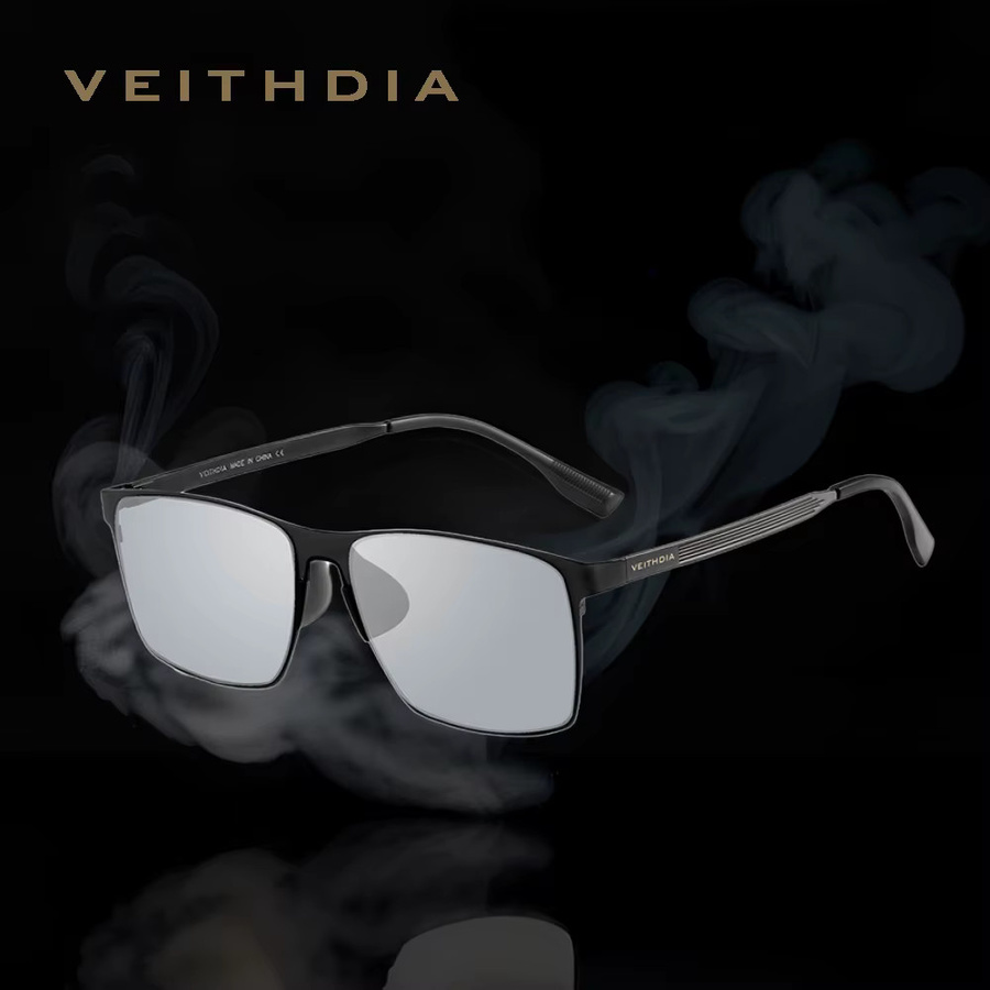VEITHDIA V82FA26 Sonnenbrille, polarisiert, Vollrand, Metall, Unisex - Bild 2