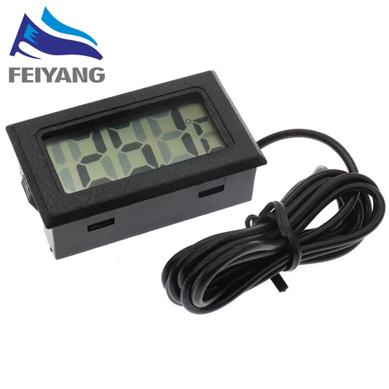 SAMIROB Mini-LCD-Digitalthermometer für Gefriertemperaturen mit wasserdichter Sonde für Innen- und Außenbereich, Schwarz - Bild 3