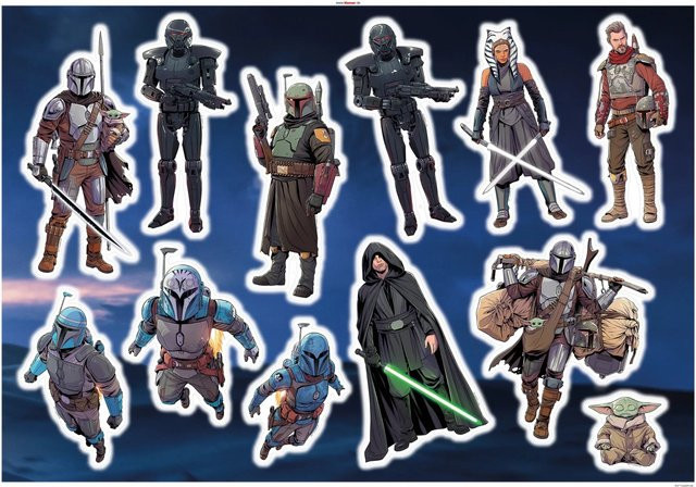 Komar Deko-Sticker Mandalorian Figures Multicolor B: 100 cm, H: 70 cm - Bild 1
