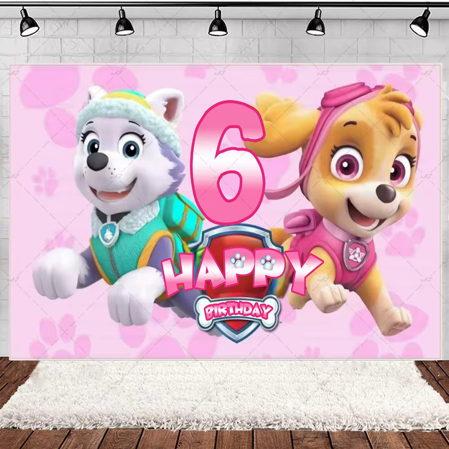 Paw Patrol Party Dekoration Hintergrund Banner für Kindergeburtstage, Mehrfarbig, Breite: 90 cm, Höhe: 90 cm - Bild 2