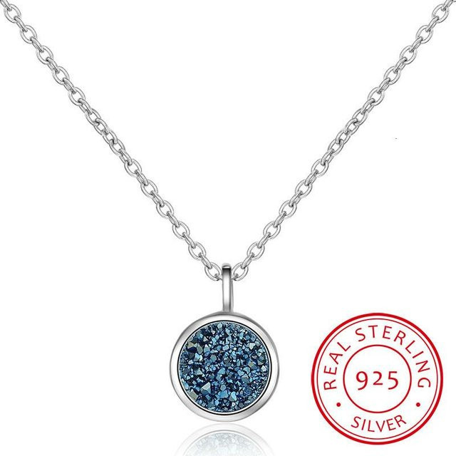 Halskette 925 Sterling Silber, Blau, Kristall, Damen - Bild 1